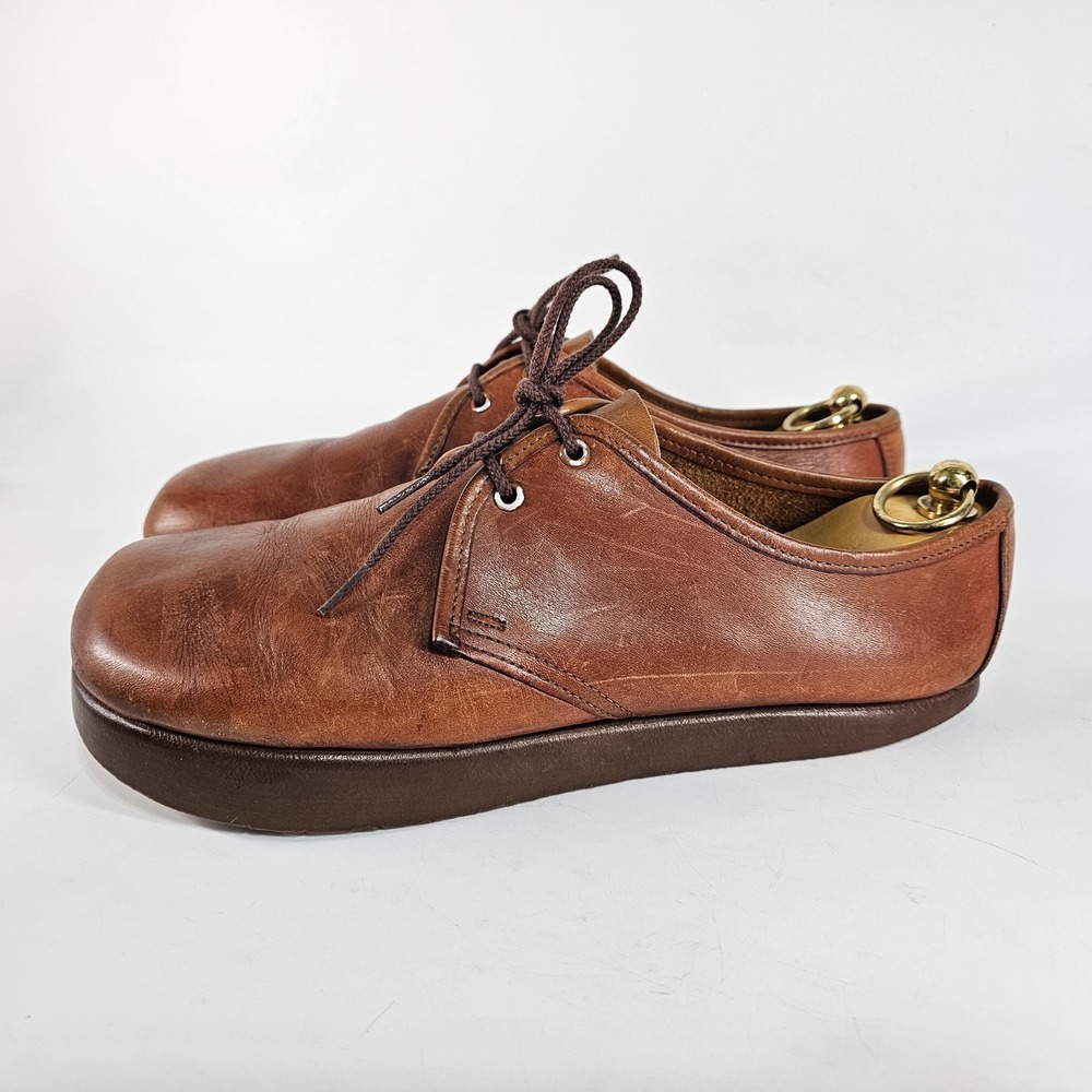 Vtg 70's ANNE KALSO EARTH Shoes Mens 10 Leather Low Chukka Made in USA Brown
